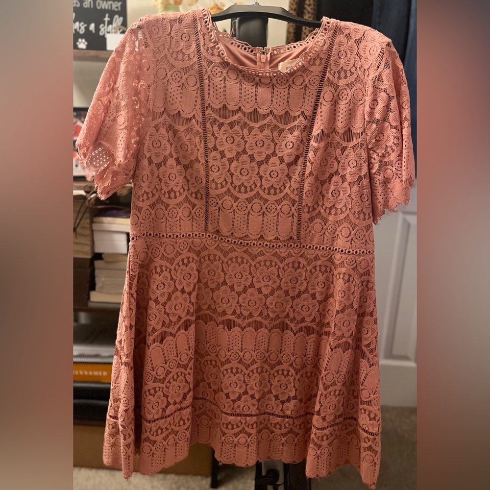 🚨SALE 🚨Perch by Blu Pepper pink lace dress - 2XL - gently worn
